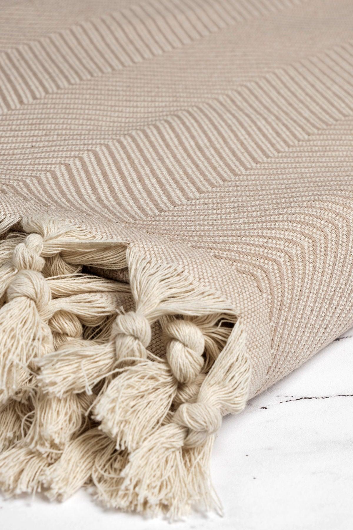 Patura Chenille, Alb Negru, 170x230 cm