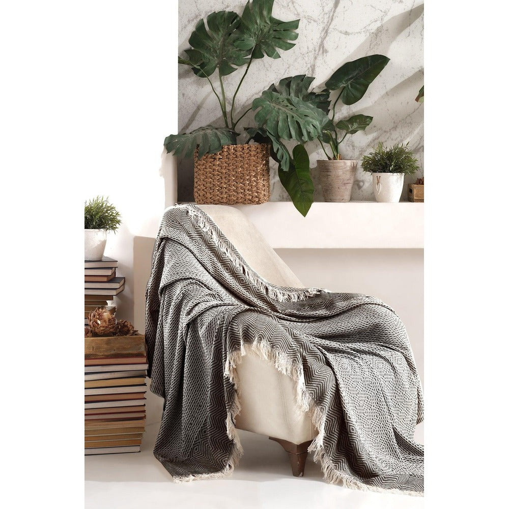 Cuvertura Patura Chenille, Negru, 210x170 cm