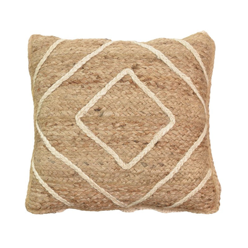 Pernuta decorativa ratan Teddiens Boho, Natural, 45x45 cm