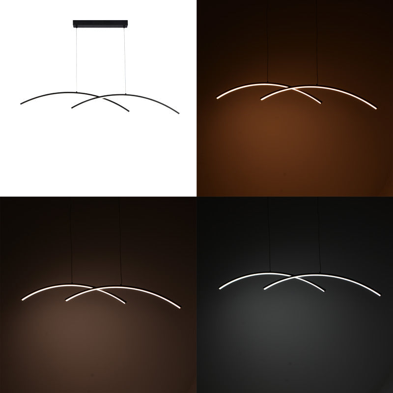 Plafoniera cu 2 lumini LED Frenzie, metal, Negru, 70x10 cm