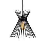 Plafoniera cu design tip lumânare, metal, negru, D25x30 cm