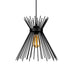 Plafoniera cu design tip lumânare, metal, negru, D25x30 cm
