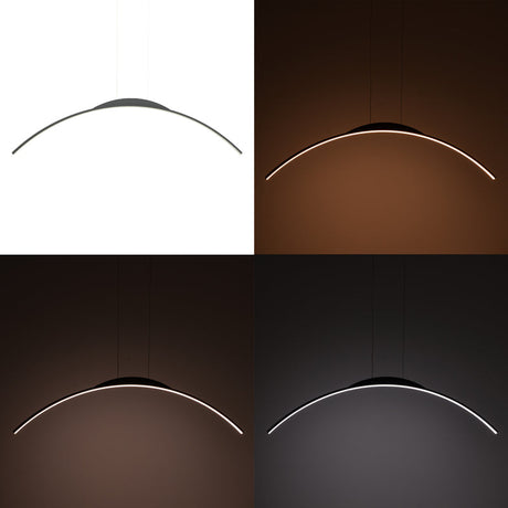 Plafoniera cu LED Ledo, metal, Negru, 120cm, 120x10 cm