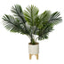 Planta artificiala ghiveci Verde 4, Alb/Verde, 83x75x65 cm