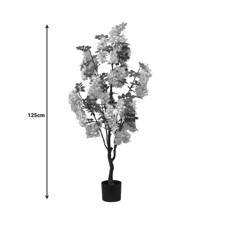 Planta decorativa Floarea de fasoleghiveci, alb, 125 cm