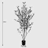 Plantă decorativă în ghiveci, Olia, Plastic, Verde, 65x55x180 cm