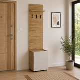 Cuier cu pantofar PRT-813-FV-1 Home Collection® Porto, 1 ușă și 3 agățători, Stejar-Bej, 51x210x34 cm