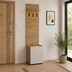 Stejar - Bej | SKU: PRT-813-FV-1 | Cuier cu pantofar PRT-813-FV-1 Home Collection® Porto, 1 ușă și 3 agățători, Stejar-Bej, 51x210x34 cm, varianta Stejar - Bej, produs pentru amenajarea locuinței, disponibil online în România la CasaMob