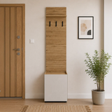 Cuier cu pantofar PRT-813-FV-1 Home Collection® Porto, 1 ușă și 3 agățători, Stejar-Bej, 51x210x34 cm