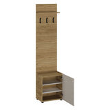 Cuier cu pantofar PRT-813-FV-1 Home Collection® Porto, 1 ușă și 3 agățători, Stejar-Bej, 51x210x34 cm