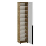Pantofar cu oglindă PRT-819-FV-2 Home Collection® Porto, 1 ușă și 10 compartimente, Stejar-Bej, 47x210x34 cm