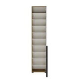 Pantofar cu oglindă PRT-819-FV-2 Home Collection® Porto, 1 ușă și 10 compartimente, Stejar-Bej, 47x210x34 cm