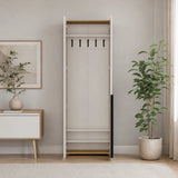 Cuier cu pantofar PRT-825-FV-2 Home Collection® Porto, 5 agățători și 4 rafturi, Stejar-Bej, 72x210x34 cm