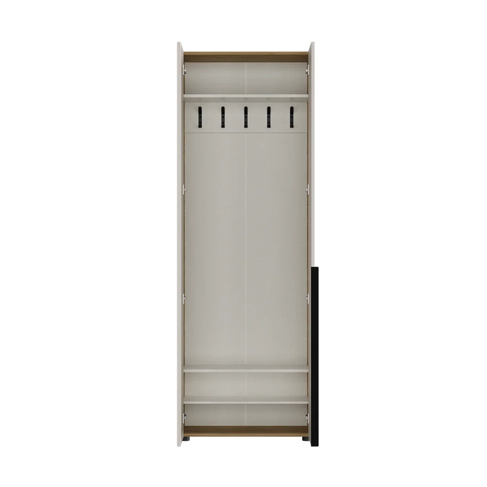 Cuier cu pantofar PRT-825-FV-2 Home Collection® Porto, 5 agățători și 4 rafturi, Stejar-Bej, 72x210x34 cm