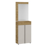 Cuier de perete cu oglindă PRU-802-FX-1 Home Collection® Porto, 2 agățători, Stejar, 72x97x3 cm