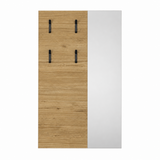 Cuier de perete cu oglindă PRU-804-FX-1 Home Collection® Porto, 4 agățători, Stejar, 72x117x3 cm