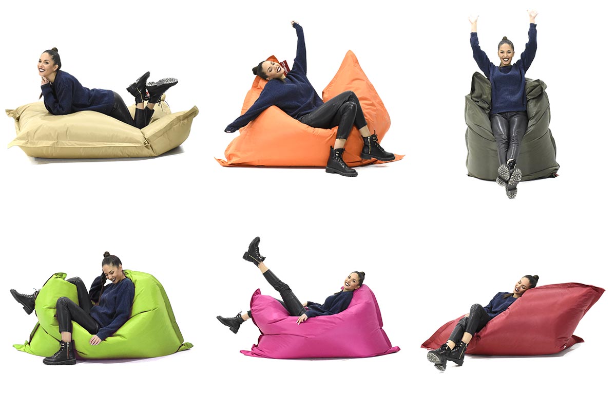 Puf Bean Bag Impermeabil Pigro, Gri, 175x135x25 cm