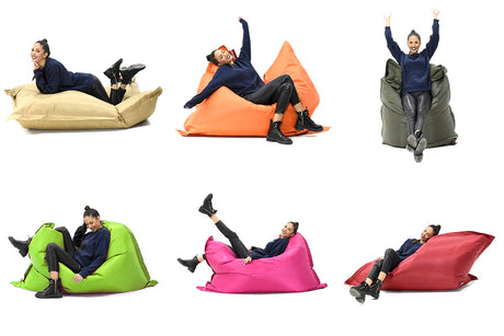 Puf Bean Bag Impermeabil Pigro, Gri, 175x135x25 cm