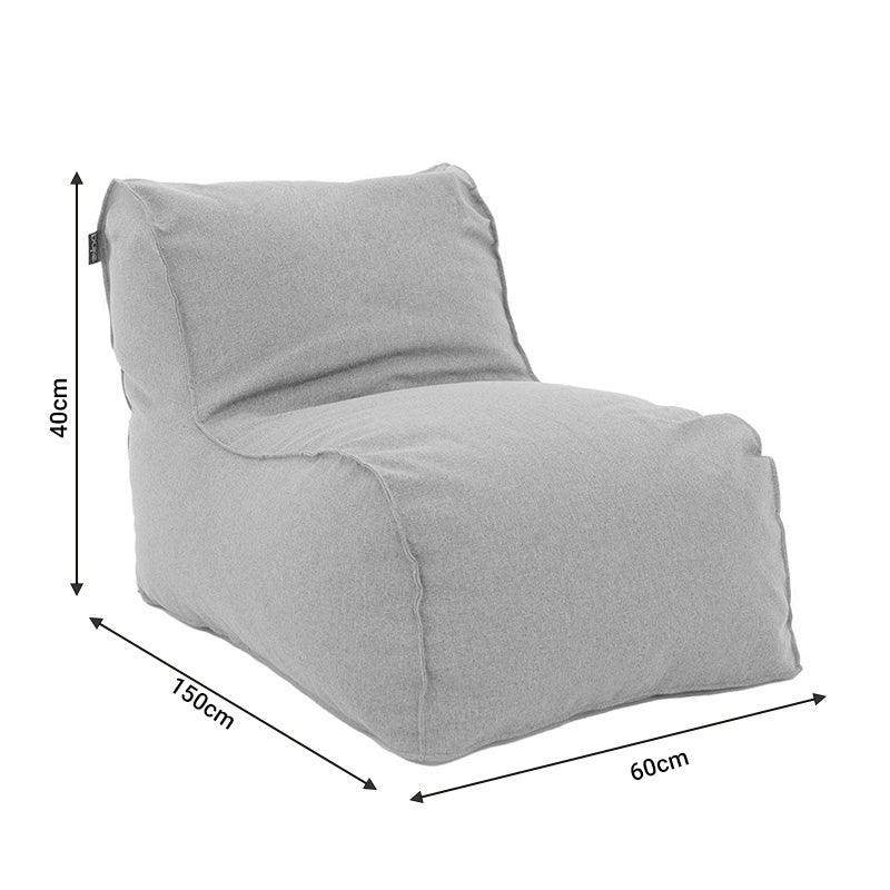 Puf Lara 100% impermeabil, Gri inchis, 150x60x40 cm