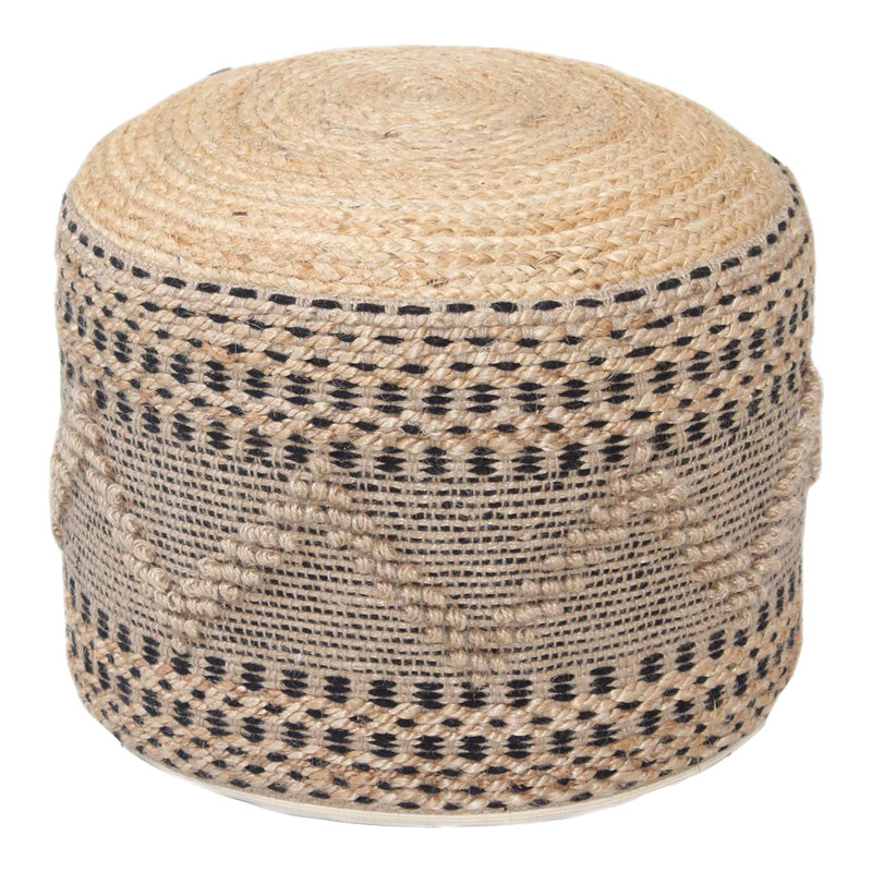 Puf-taburet Bangku, din iuta si bumbac, Natural, F, 45x30 cm