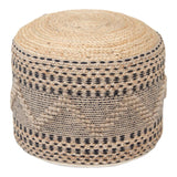 Puf-taburet Bangku, din iuta si bumbac, Natural, F, 45x30 cm