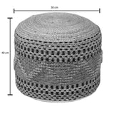 Puf-taburet Bangku, din iuta si bumbac, Natural, F, 45x30 cm