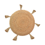 Puff scaun perna lefon, Natural-Crem, D40x8 cm