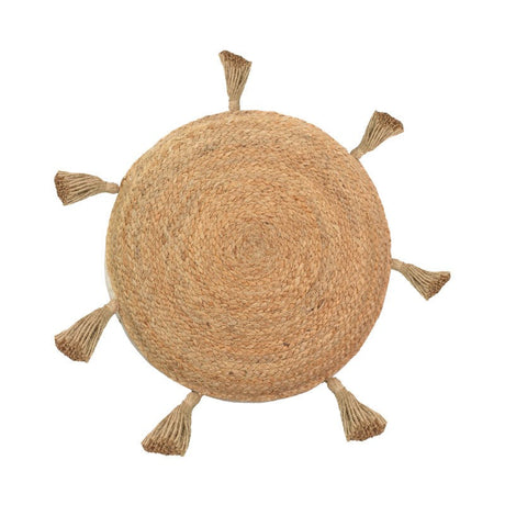 Puff scaun perna lefon, Natural-Crem, D40x8 cm