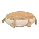 Puff scaun perna lefon, Natural-Crem, D40x8 cm
