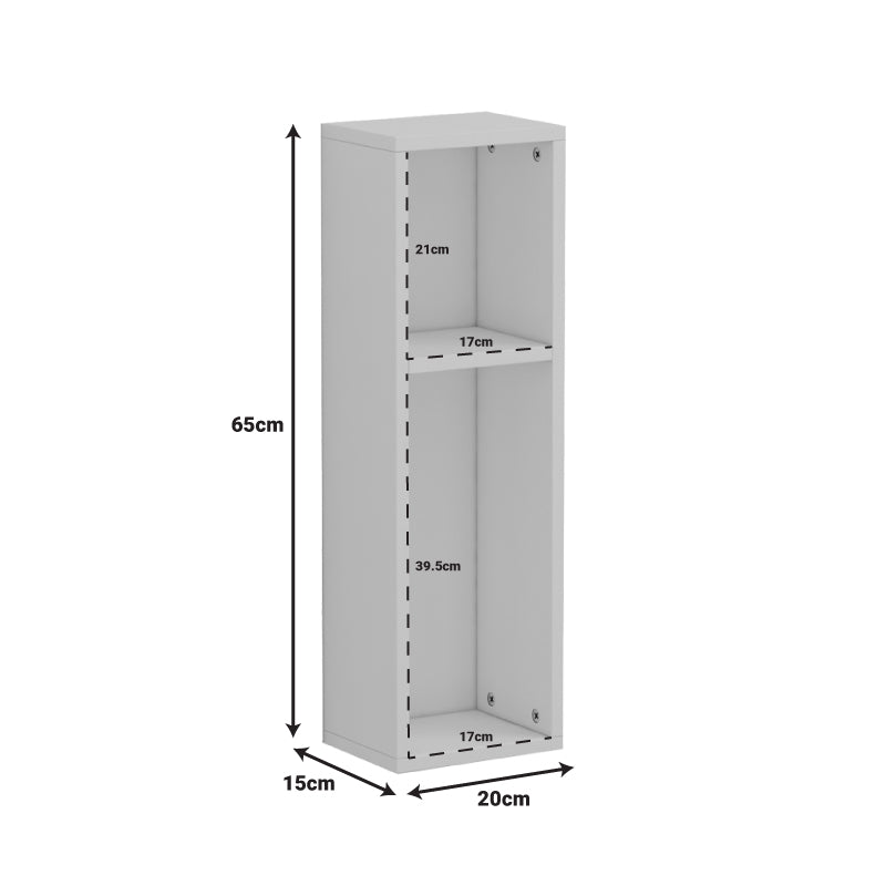 Racks Raft de perete-noptiera, alb, 20x15x65 cm