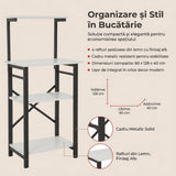 Raft Bucatarie Smart MB1-998-4060S Home Collection®, 4 rafturi, Alb, 60x128x40 cm - Alb | SKU: MB1-998-4060S, MB1-657-4060S