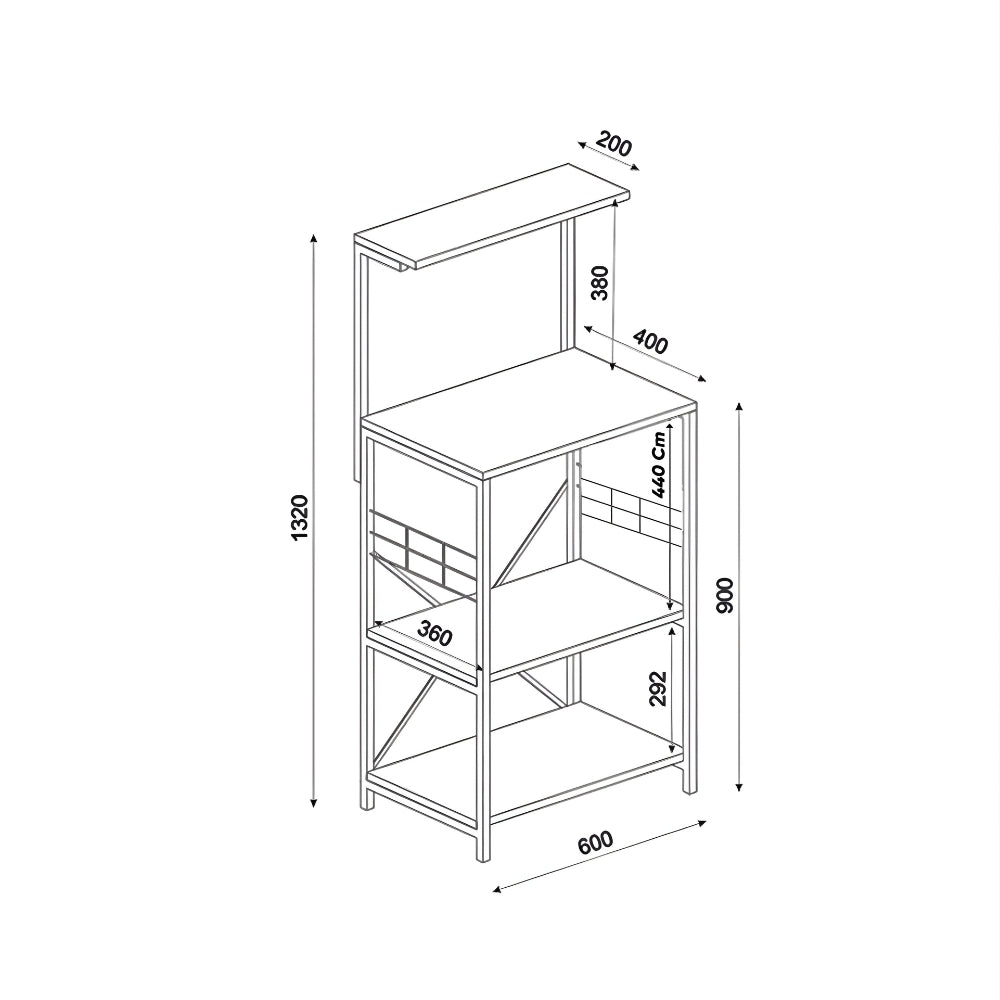 Raft Bucatarie Smart MB1-998-4060S Home Collection®, 4 rafturi, Alb, 60x128x40 cm - Alb | SKU: MB1-998-4060S, MB1-657-4060S