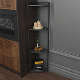 Raft colt podea Byrk stejar -negru metalic, 30x30x160 cm - Antracit