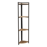 Raft colt podea Byrk stejar -negru metalic, 30x30x160 cm - Raft colt podea Byrk stejar -negru metalic, 30x30x160 cm