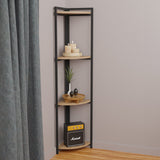 Raft colt podea Byrk stejar -negru metalic, 30x30x160 cm - Stejar