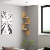 Raft coltar de perete Insta, Lemn, Antracit - Stejar, 25x25x105 cm - Stejar