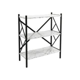 Raft de bucătărie Althea, Marble White-Negru, 60x30x90 cm