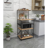 Raft de Bucatarie Anemon - Black, Crem - Negru, 60x124x45 cm