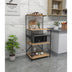 Raft de Bucatarie Anemon - Black, Crem - Negru, 60 x 124 x 45 cm