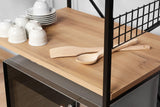 Raft de Bucatarie Anemon - Black, Crem - Negru, 60x124x45 cm