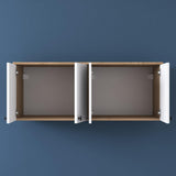 Raft de Bucatarie Nehir cu 4 Usi, Alb - Nuc, 120x47x42 cm
