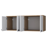 Raft de Bucatarie Nehir cu 4 Usi, Alb - Nuc, 120x47x42 cm