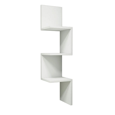 Raft de colt Insta, Alb - Nuc, 25x25x105 cm