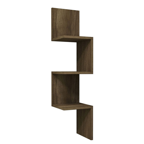 Raft de colt Insta, Alb - Nuc, 25x25x105 cm