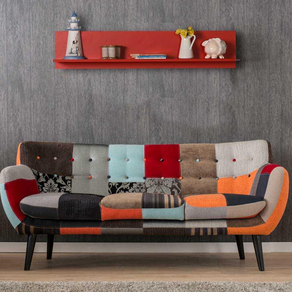Raft de perete RAF-11-PP-1 Home Collection® Optimal, 120x25x20 cm - Rosu | SKU: RAF-11-KK-1