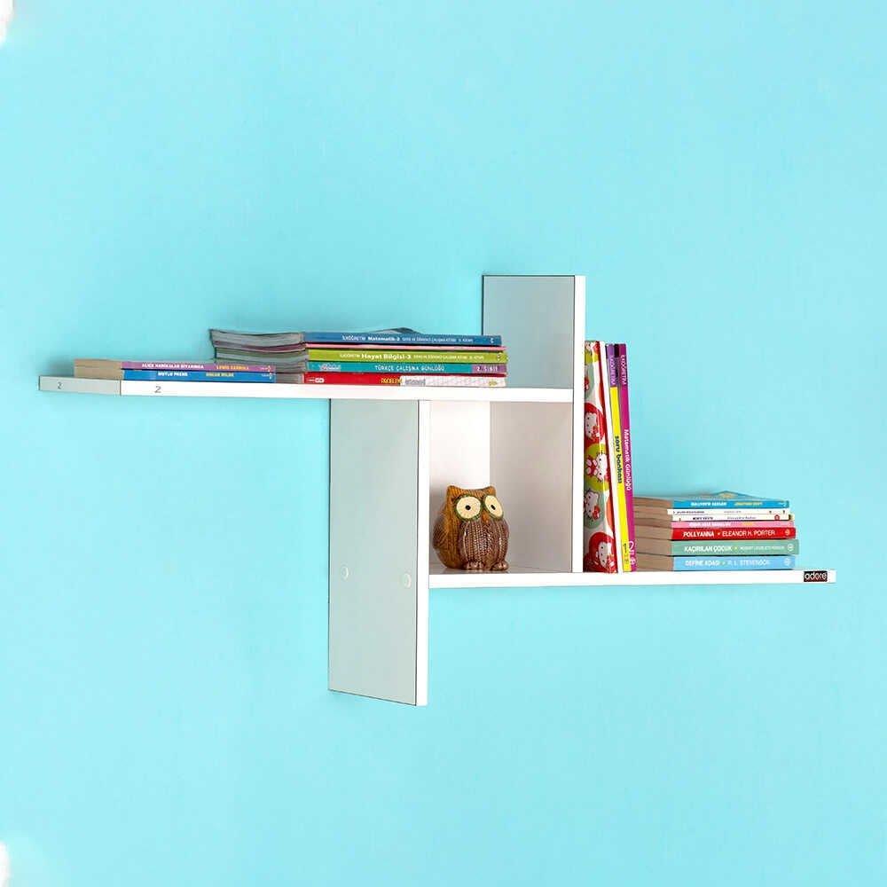 Raft de perete RAF-04-DD-1 Home Collection® Windmill cu 3 Compartimente, 100x50x18 cm - Alb | SKU: RAF-04-DD-1, RAF-04-OO-1, RAF-04-UU-1, RAF-04-YY-1, RAF-04-FF-1