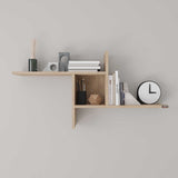 Raft de perete RAF-04-DD-1 Home Collection® Windmill cu 3 Compartimente, 100x50x18 cm - Stejar | SKU: RAF-04-FF-1