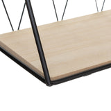 Raft de perete Anneza, Metal si MDF, 48x12x20 cm - Natural-Negru