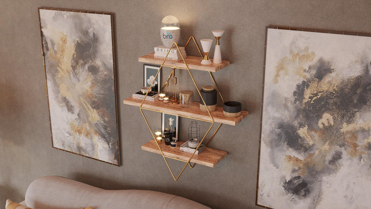 Raft de Perete Baie Karizma Raf, Aur, 60x16x60 cm