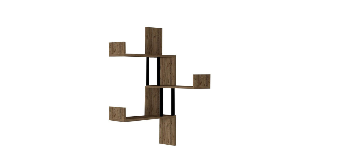 Raft de perete Biat, 3 Rafturi, Stejar, 105x60x20 cm